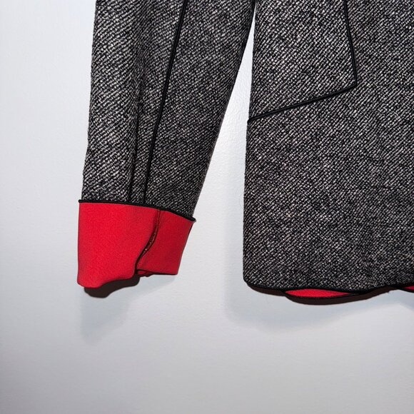 Lafayette 148 New York Womens Wool Blend Blazer Jacket Red & Black Size 8 - Picture 3 of 8